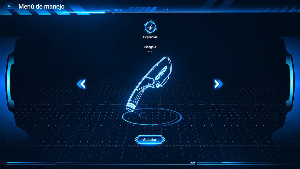 Synerlight Pro, Menú de manejo: elección de la pieza de mano